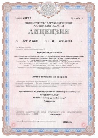 Лицензия на осуществление медицинской деятельности